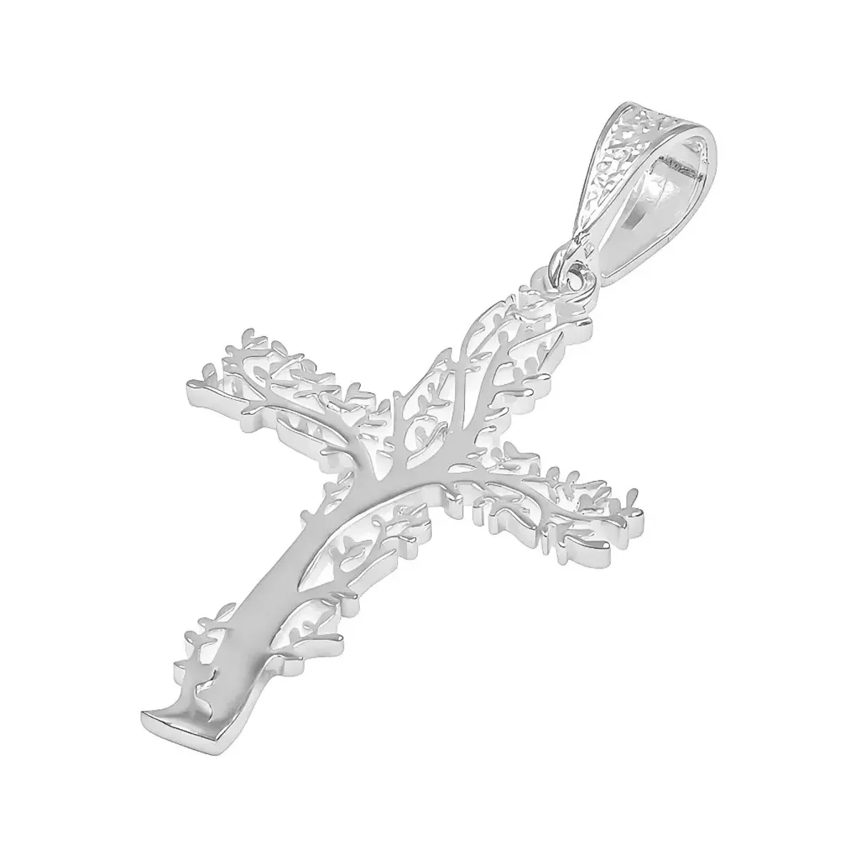 Dije Plata .925 Cruz Árbol de la Vida Calado - Imagen 4