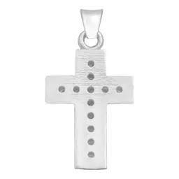 Dije Plata 925 Cruz Borde Diamantado con Zirconia - Imagen 2