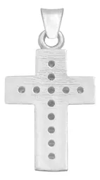 Dije Plata 925 Cruz Borde Diamantado con Zirconia - Imagen 2