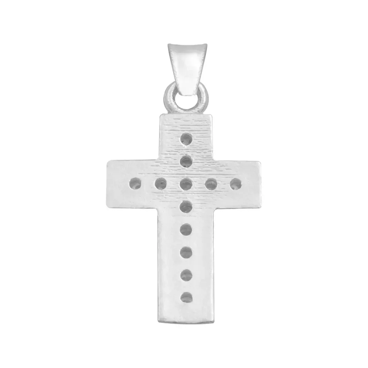 Dije Plata 925 Cruz Borde Diamantado con Zirconia - Imagen 2