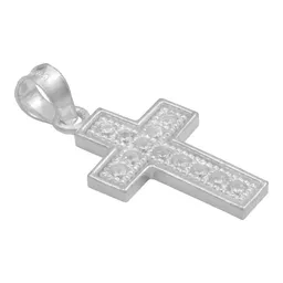 Dije Plata 925 Cruz Borde Diamantado con Zirconia - Imagen 3