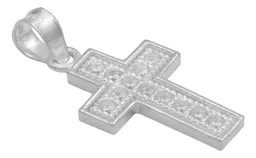 Dije Plata 925 Cruz Borde Diamantado con Zirconia - Imagen 3