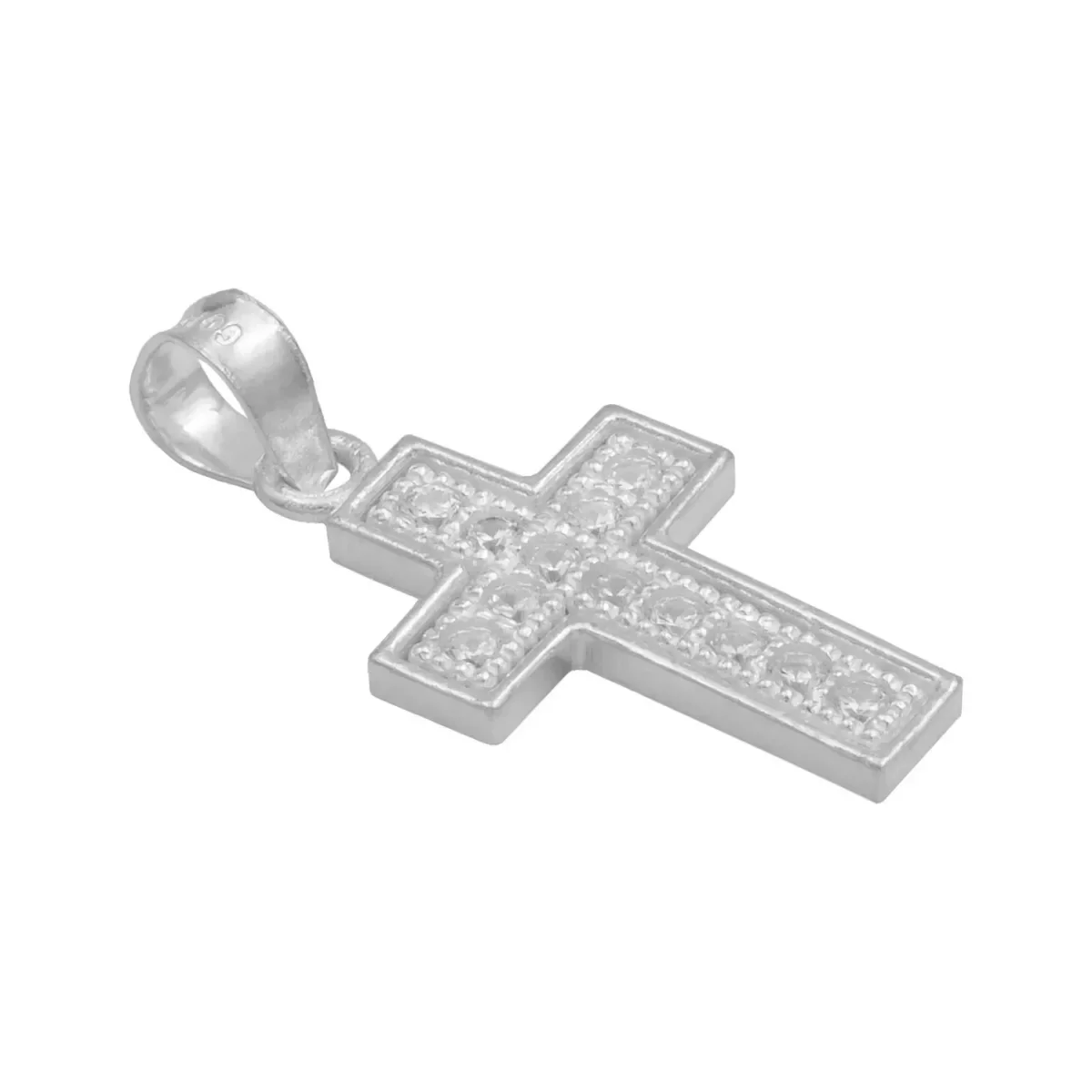 Dije Plata 925 Cruz Borde Diamantado con Zirconia - Imagen 3