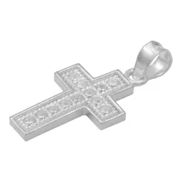 Dije Plata 925 Cruz Borde Diamantado con Zirconia - Imagen 4