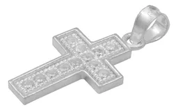 Dije Plata 925 Cruz Borde Diamantado con Zirconia - Imagen 4