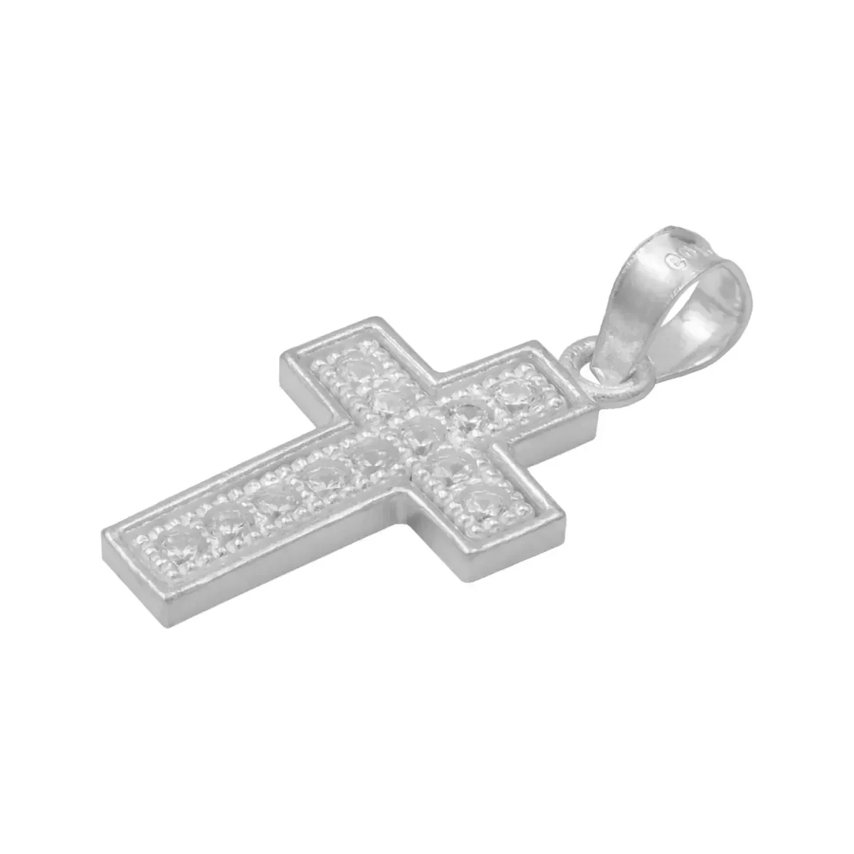 Dije Plata 925 Cruz Borde Diamantado con Zirconia - Imagen 4