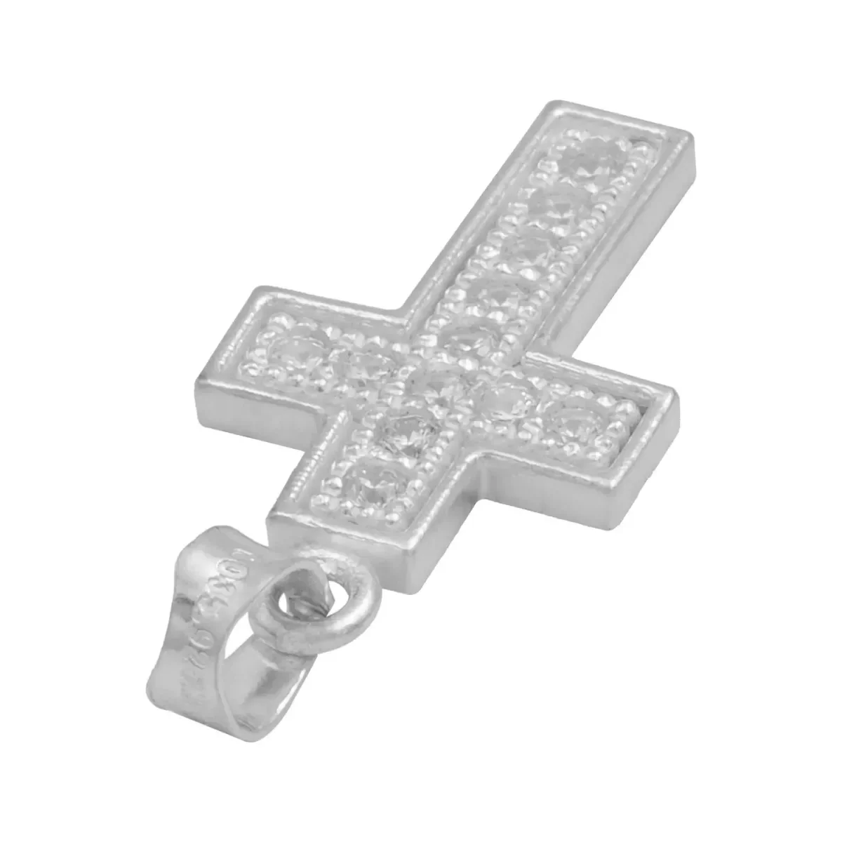 Dije Plata 925 Cruz Borde Diamantado con Zirconia - Imagen 5