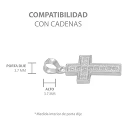 Dije Plata 925 Cruz Borde Diamantado con Zirconia - Imagen 6