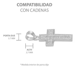 Dije Plata 925 Cruz Borde Diamantado con Zirconia - Imagen 6