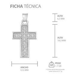 Dije Plata 925 Cruz Borde Diamantado con Zirconia - Imagen 7
