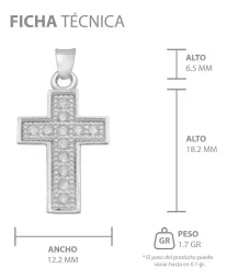 Dije Plata 925 Cruz Borde Diamantado con Zirconia - Imagen 7