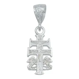 Dije Plata 925 Cruz Caravaca Cristo Ángel para Hombre - Imagen 1