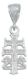 Dije Plata 925 Cruz Caravaca Cristo Ángel para Hombre - Imagen 1