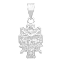 Dije Plata 925 Cruz Caravaca Troquelada con Cristo y Ángeles - Imagen 1