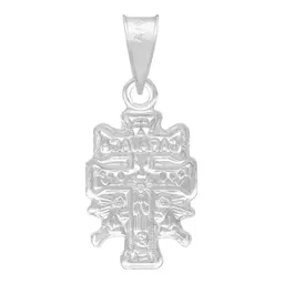 Dije Plata 925 Cruz Caravaca Troquelada con Cristo y Ángeles - Imagen 2