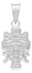 Dije Plata 925 Cruz Caravaca Troquelada con Cristo y Ángeles - Imagen 2