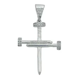 Dije Plata 925 Cruz Clavos con Zirconia para Hombre - Imagen 1