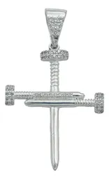 Dije Plata 925 Cruz Clavos con Zirconia para Hombre - Imagen 1