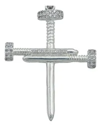 Dije Plata 925 Cruz Clavos con Zirconia para Hombre - Imagen 2