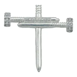 Dije Plata 925 Cruz Clavos con Zirconia para Hombre - Imagen 3