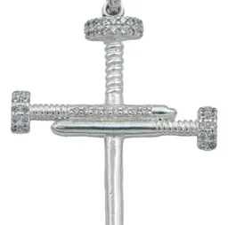 Dije Plata 925 Cruz Clavos con Zirconia para Hombre - Imagen 4