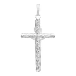 Dije Plata .925 Cruz con Cristo Religioso Tubular Unisex - Imagen 2