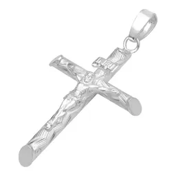 Dije Plata .925 Cruz con Cristo Religioso Tubular Unisex - Imagen 4