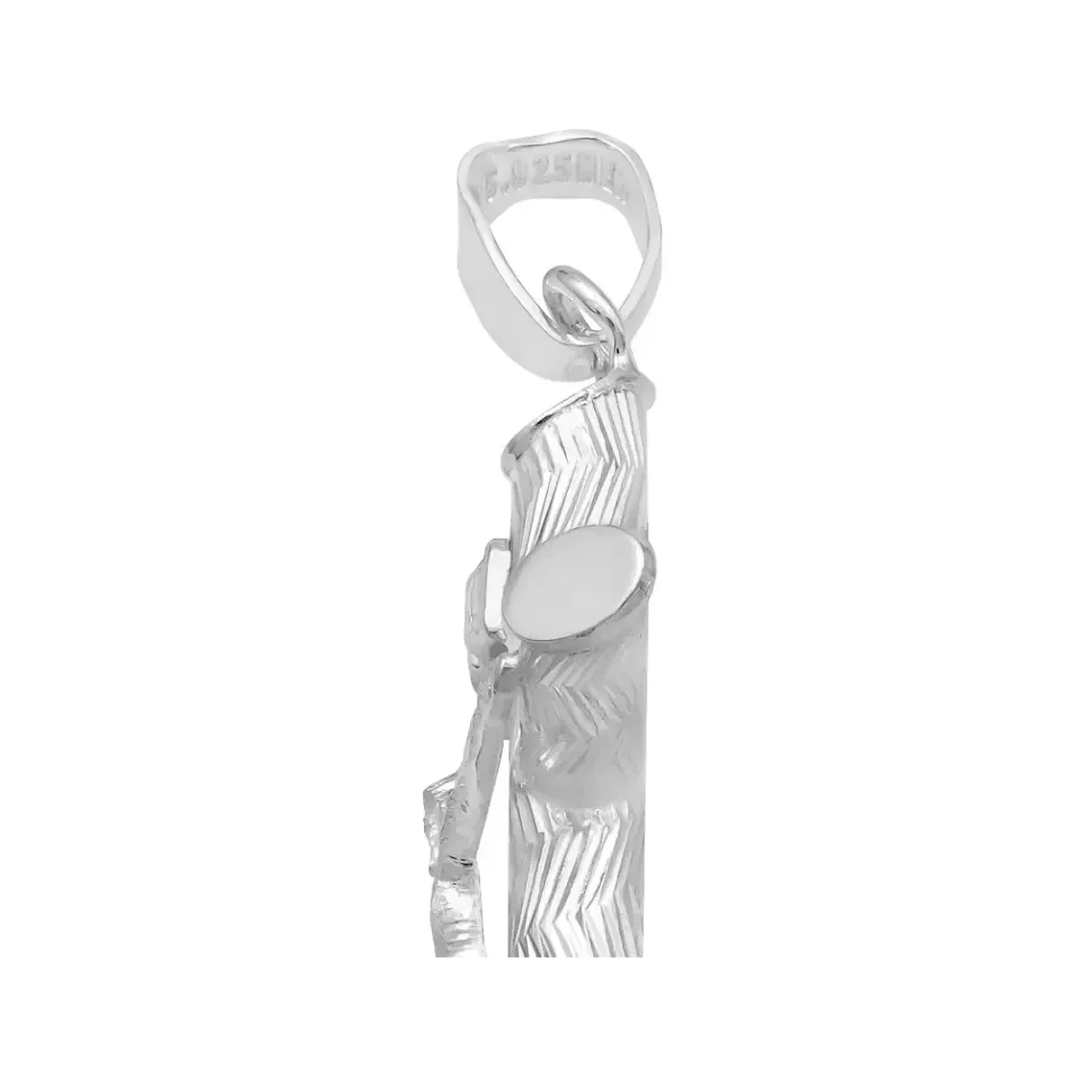 Dije Plata .925 Cruz con Cristo Religioso Tubular Unisex - Imagen 5