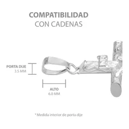 Dije Plata .925 Cruz con Cristo Religioso Tubular Unisex - Imagen 6