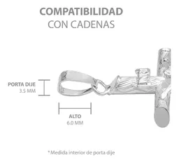 Dije Plata .925 Cruz con Cristo Religioso Tubular Unisex - Imagen 6