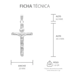 Dije Plata .925 Cruz con Cristo Religioso Tubular Unisex - Imagen 7