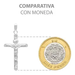Dije Plata .925 Cruz con Cristo Religioso Tubular Unisex - Imagen 8