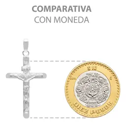 Dije Plata .925 Cruz con Cristo Religioso Tubular Unisex - Imagen 8