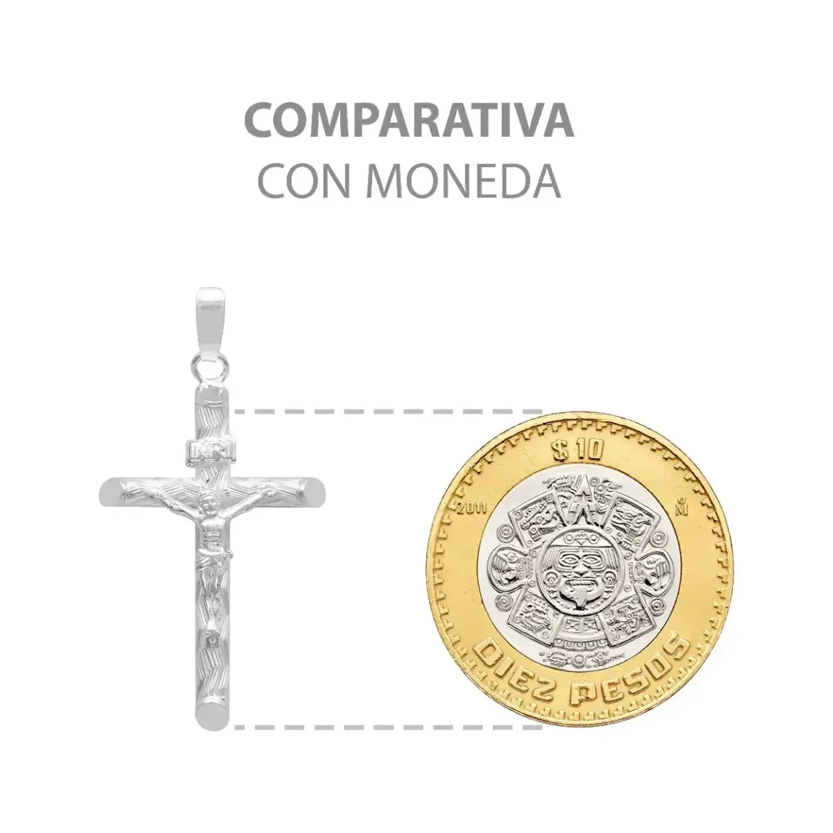 Dije Plata .925 Cruz con Cristo Religioso Tubular Unisex - Imagen 8
