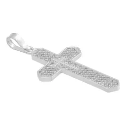 Dije Plata 925 Cruz con Zirconia Transparente para Hombre - Imagen 3