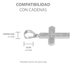 Dije Plata 925 Cruz con Zirconia Transparente para Hombre - Imagen 6