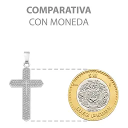 Dije Plata 925 Cruz con Zirconia Transparente para Hombre - Imagen 8