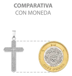 Dije Plata 925 Cruz con Zirconia Transparente para Hombre - Imagen 8