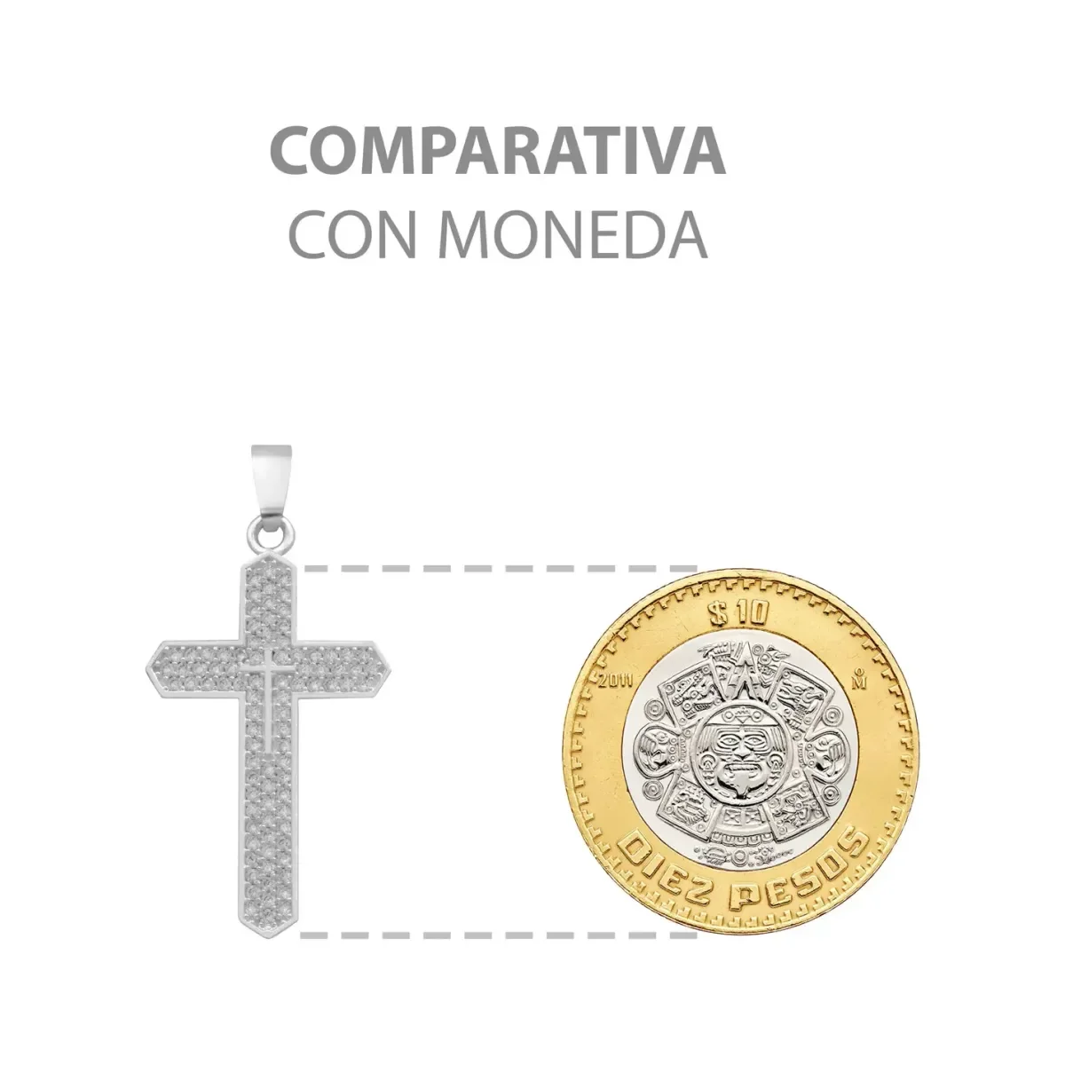 Dije Plata 925 Cruz con Zirconia Transparente para Hombre - Imagen 8