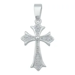 Dije Plata 925 Cruz con Zirconia Transparente - Imagen 1