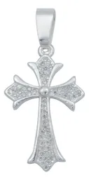 Dije Plata 925 Cruz con Zirconia Transparente - Imagen 1