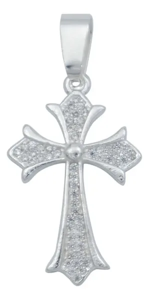 Dije Plata 925 Cruz con Zirconia Transparente - Imagen 1