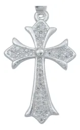 Dije Plata 925 Cruz con Zirconia Transparente - Imagen 2