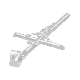Dije Plata 925 Cruz Cristo Diseño Tubo Pulido Hombre - Imagen 5