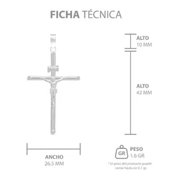 Dije Plata 925 Cruz Cristo Diseño Tubo Pulido Hombre - Imagen 7