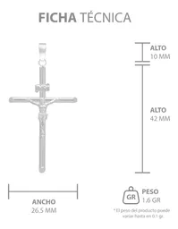 Dije Plata 925 Cruz Cristo Diseño Tubo Pulido Hombre - Imagen 7