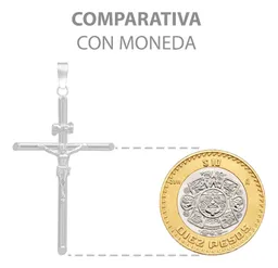 Dije Plata 925 Cruz Cristo Diseño Tubo Pulido Hombre - Imagen 8