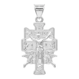 Dije Plata 925 Cruz de Caravaca Troquelada Amuleto Protección - Imagen 1
