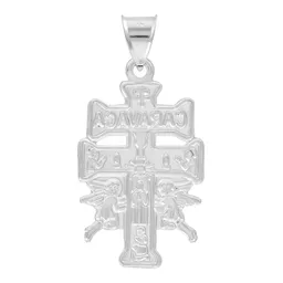 Dije Plata 925 Cruz de Caravaca Troquelada Amuleto Protección - Imagen 2