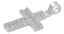 Dije Plata .925 Cruz Doble Zirconia Blanca - Imagen 4